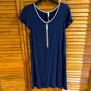 Kensie Navy Dress with White Accent